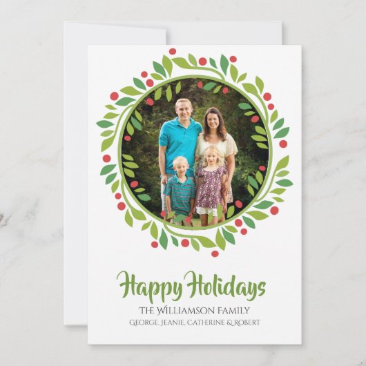 Weihnachtskartentafel Red Berry Feiertagskarte (Vorderseite)