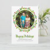 Weihnachtskartentafel Red Berry Feiertagskarte (Stehend Vorderseite)