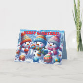 Weihnachtskartentag Snowmen Karte (Vorderseite)