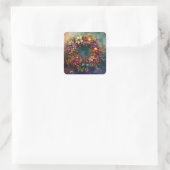 Weihnachtskartentkleber Quadratischer Aufkleber (Tasche)