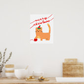 Weihnachtskartentuster, Weihnachtskätzchen, Weihna Poster (Küche)