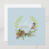 Weihnachtskartenvogel, Kiefernkegel Weihnachten (Vorne/Hinten)