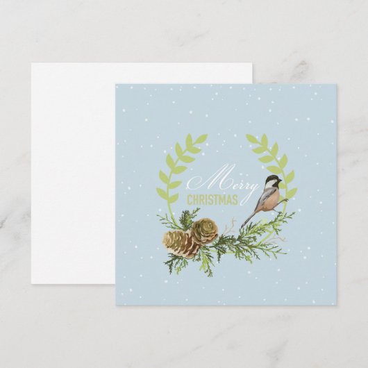 Weihnachtskartenvogel, Kiefernkegel Weihnachten (Vorne/Hinten)