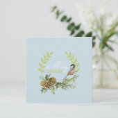 Weihnachtskartenvogel, Kiefernkegel Weihnachten (Stehend Vorderseite)