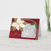 Weihnachtskartenvorlage Poinsettia Feiertagskarte (Vorderseite)