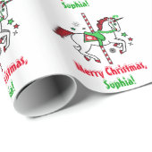 Weihnachtskarussell-Name kundengerecht Geschenkpapier (Rolleneckpunkt)