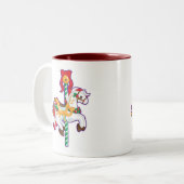 Weihnachtskarussell Zweifarbige Tasse (Vorderseite Links)