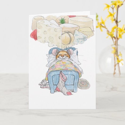 Weihnachtskäse, der Maus träumt Karte (Gelbe Blume)