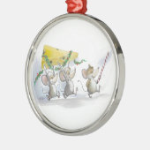 Weihnachtskäse - Premium-Ornament Silbernes Ornament (Links)
