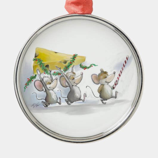 Weihnachtskäse - Premium-Ornament Silbernes Ornament (Vorne)