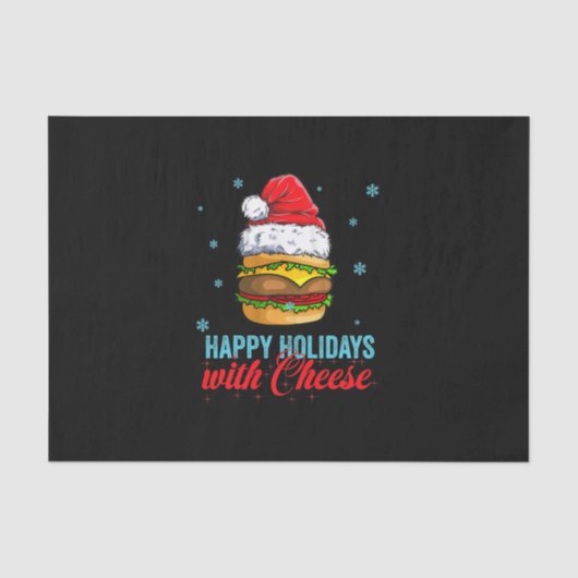 Weihnachtskäseburger Happy Holidays mit Käse Seidenpapier (Vorderseite)