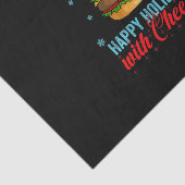 Weihnachtskäseburger Happy Holidays mit Käse Seidenpapier (Ausschnitt)