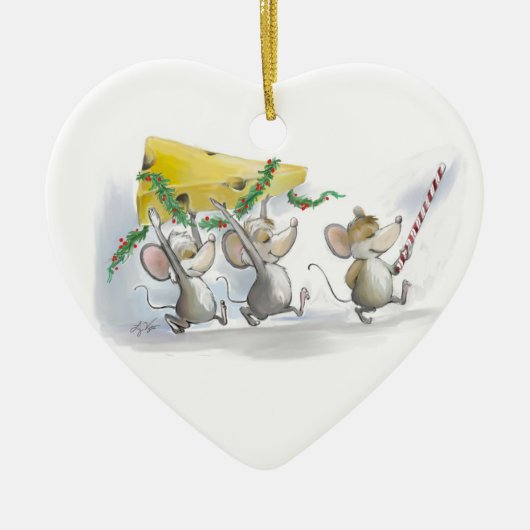 Weihnachtskäsemaschine Keramik Ornament (Vorne)