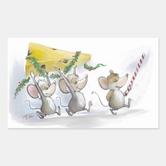 Weihnachtskäsemaschinen Rechteckiger Aufkleber (Vorderseite)