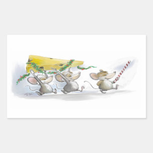 Weihnachtskäsemaschinen Rechteckiger Aufkleber