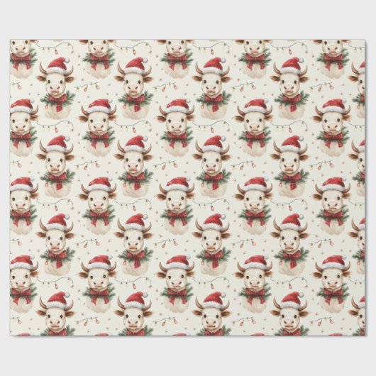 Weihnachtskasten mit Weihnachtsmannmütze Geschenkpapier (Flach)