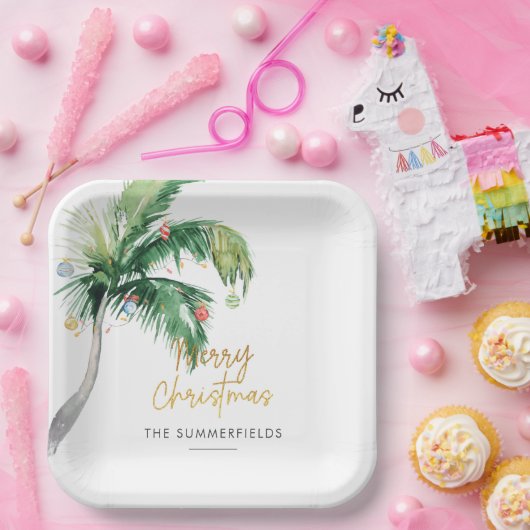 Weihnachtskastenpalme Pappteller (Party)