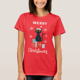 Weihnachtskat Frohe Weihnachtsfeiertage T-Shirt