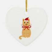 Weihnachtskat Illustration Art Keramik Keramik Ornament (Vorne)