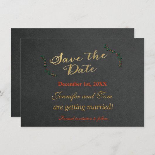 Weihnachtskatalog Holly Einladung Rett Datum (Vorne/Hinten)