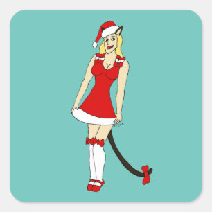 Weihnachtskataster Quadratischer Aufkleber