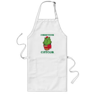 Weihnachtskatcus Holiday Cactus Cartoon Cat Lange Schürze