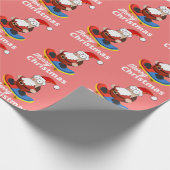 Weihnachtskateboard Santa Geschenkpapier (Ecke)