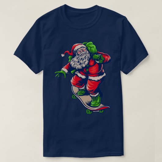 Weihnachtskateboarding santa 62 T-Shirt (Design vorne)