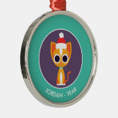 Weihnachtskater Ornament Aus Metall (Rechts)