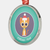 Weihnachtskater Ornament Aus Metall (Links)