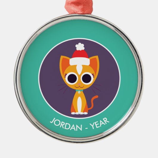 Weihnachtskater Ornament Aus Metall (Vorne)