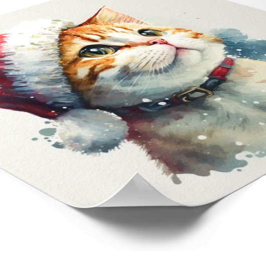 Weihnachtskater Poster (Ecke)