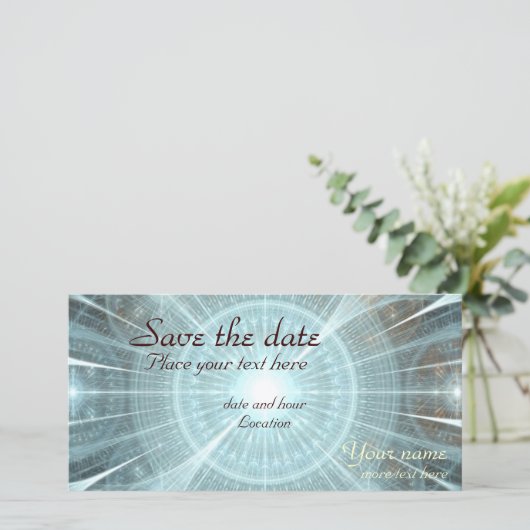 Weihnachtskathedralfenster Save The Date (Stehend Vorderseite)