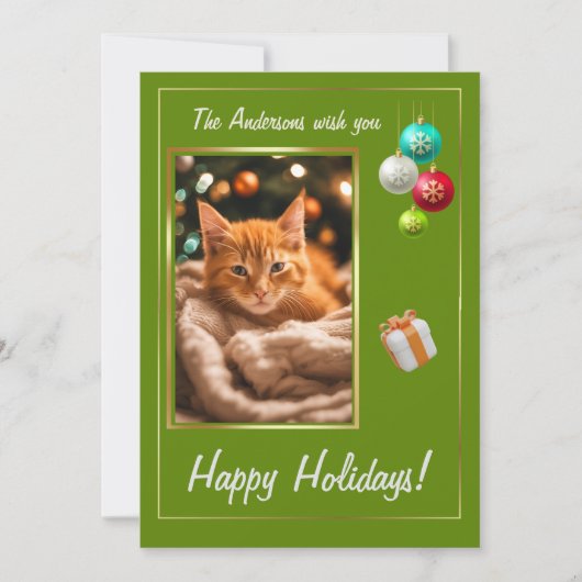 Weihnachtskätzchen 2, Happy Holidays, niedliches K Einladung (Vorderseite)