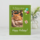 Weihnachtskätzchen 2, Happy Holidays, niedliches K Einladung (Stehend Vorderseite)