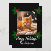 Weihnachtskätzchen 3, Happy Holidays, niedliches K Einladung (Vorne/Hinten)