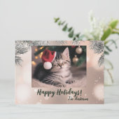 Weihnachtskätzchen 9, Happy Holidays, Weihnachtska Einladung (Stehend Vorderseite)