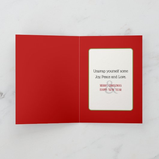 Weihnachtskätzchen am Baum Karte (Innenseite)