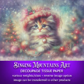 Weihnachtskätzchen Feierliche Winterszene Decoupag Seidenpapier