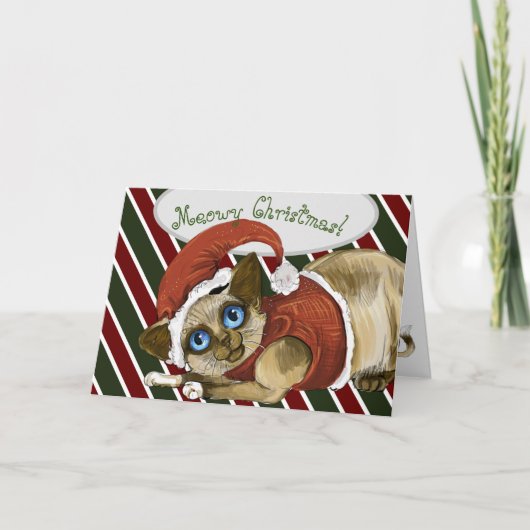 Weihnachtskätzchen Feiertagskarte (Vorderseite)