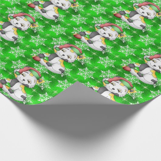 Weihnachtskätzchen Geschenkpapier (Ecke)