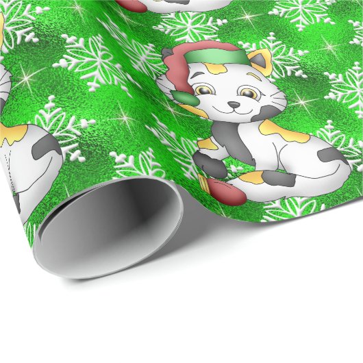 Weihnachtskätzchen Geschenkpapier (Rolleneckpunkt)
