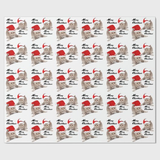 Weihnachtskätzchen Geschenkpapier (Flach)