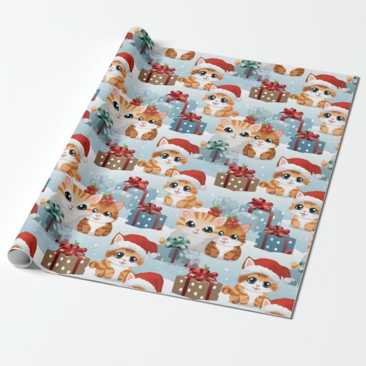 Weihnachtskätzchen Geschenkpapier (Ungerollt)