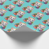 Weihnachtskätzchen Geschenkpapier (Ecke)