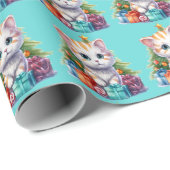 Weihnachtskätzchen Geschenkpapier (Rolleneckpunkt)