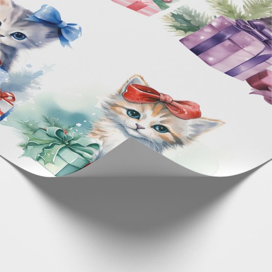 Weihnachtskätzchen Geschenkpapier (Ecke)