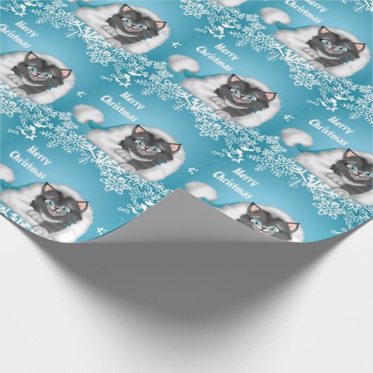 Weihnachtskätzchen Geschenkpapier (Ecke)
