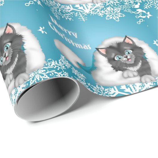 Weihnachtskätzchen Geschenkpapier (Rolleneckpunkt)