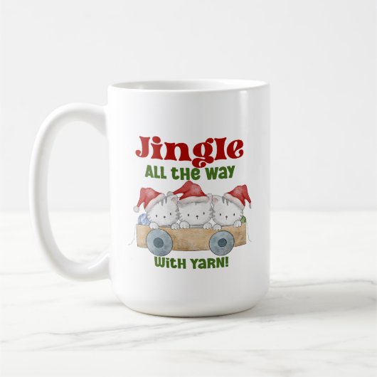 Weihnachtskätzchen Jingle mit Garn Kaffeetasse (Links)